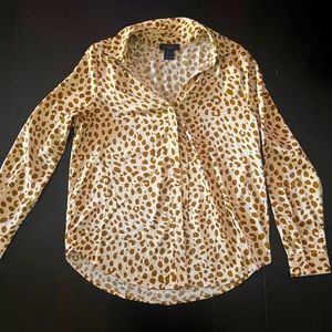 Rachel Roy silky animal print button up blouse, like new, Size small